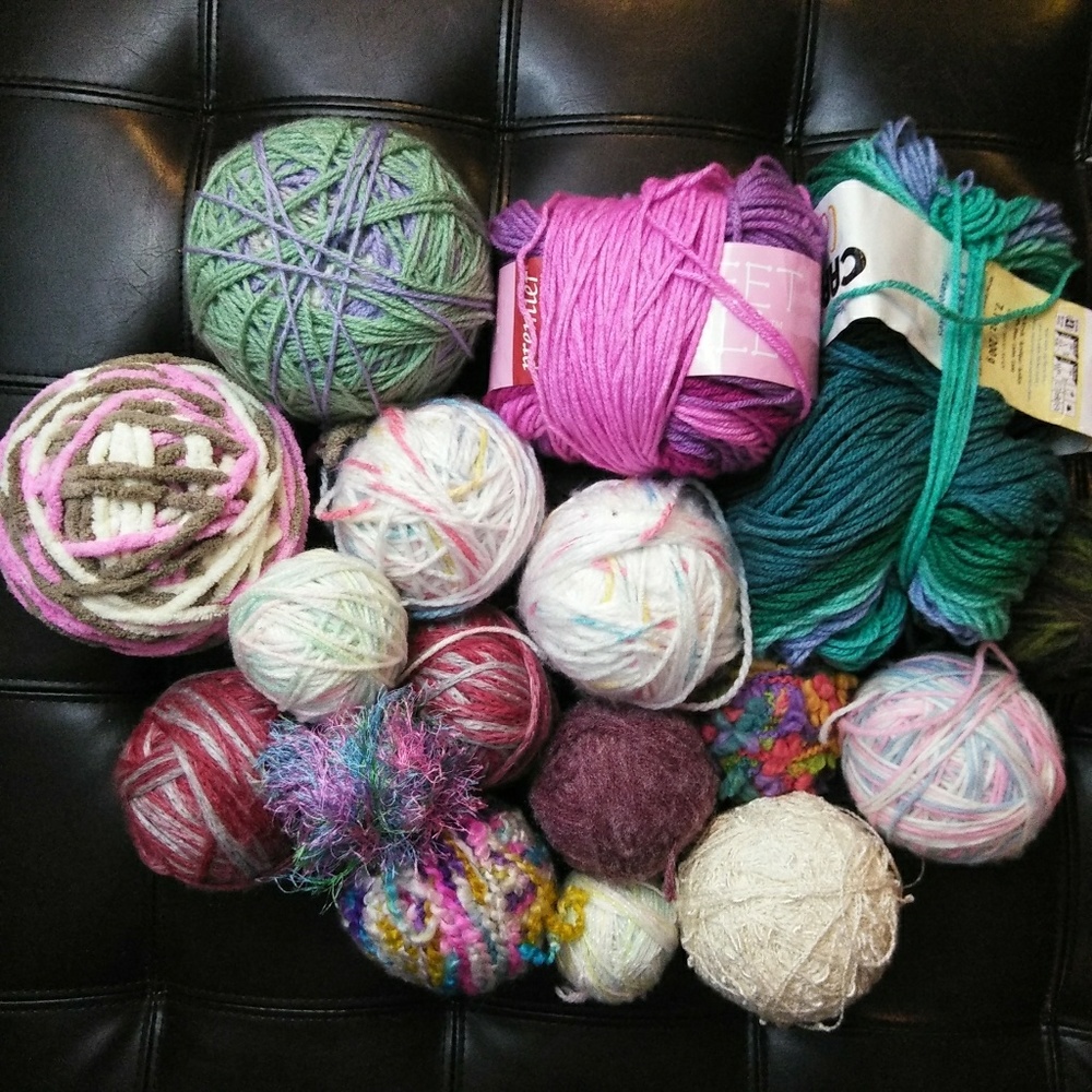 Variegated Mixed Yarn Lot Bundle